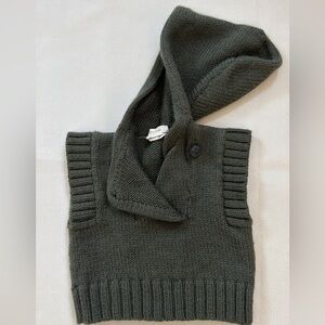 Kids Dark Green Hooded Sweater Vest